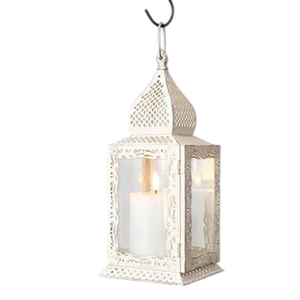 <b>Set</b> of 2 Antique Grey Brush Metal Candle <b>Lanterns</b> Vintage Style Hanging Decorative <b>Lanterns</b> for Indoor Outdoor Home Decor Garden - Product Image 5