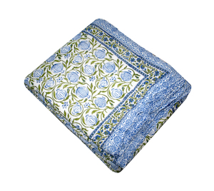 Wholesale Lot Reversible Hand Printed <b>Quilt</b> Floral Patterns Green Pink Gray Striped Border All Season Home Use 100% Cotton - Product Image 2