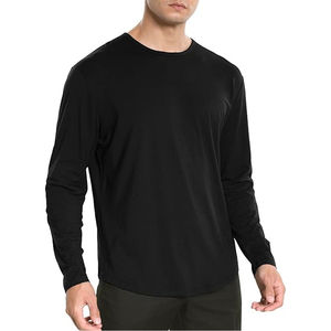 Nouveaux t-shirts à manches longues pour hommes, hiver, 100% coton, écologiques, séchage rapide, col rond, coupe classique, couleur personnalisée, streetwear, gym - Product Image 1