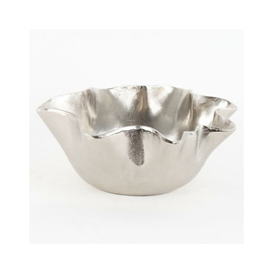 Trendy Metal Silver Color Dessert Serving <b>Bowl</b> Stylish New Arrival Customized Food Fruit <b>Snack</b> <b>Bowl</b> For Restaurant Tableware - Product Image 1