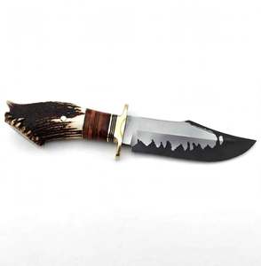 Handcrafted Dual-Tone Clad Steel Utility <b>Craft</b> <b>Tool</b> Natural Stag Handle Executive Display Piece - Product Image 1