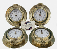 Jam Dinding Porthole Digital Berlapis Emas Kuningan Poles dengan Cetakan Digital, Gaya Tradisional, Dekoratif, Hadiah untuk Rumah atau Kantor
