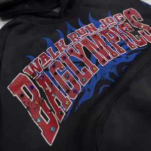 Nuevas Sudaderas con Capucha de Invierno 100% Algodón con Diseño Elegante, Estampado Personalizado con Efecto Desgastado por el Sol y Pedrería de James, Sudaderas Pesadas - Product Image 2