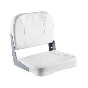 Sedile Pieghevole in Lega per Barca da Pesca con Cuscino in Spugna Ispessita, Schienale Basso, in Pelle PVC Impermeabile per Uso Marino - Product Image 1