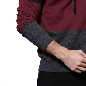 เสื้อฮู้ดบุรุษแบบสวมหัว ทรงปกติ สีสันตัดกัน สไตล์ลำลองสำหรับฤดูใบไม้ร่วง ผลิตจากผ้าฝ้ายผสมโพลีเอสเตอร์ ผ้าเฟรนช์เทอร์รี่ถัก - Product Image 2