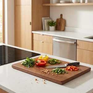Handmade Custom Wooden Rectangular Shape Polished Eco-Friendly Chopping Blocks <b>Butcher</b> Board With Universal Overseas INDIA - Product Image 2
