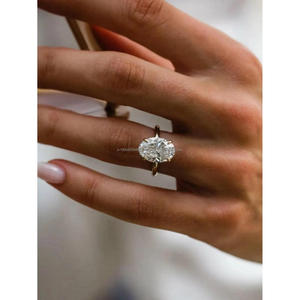 Oval Cut Moissanite <b>Ring</b> <b>Solitaire</b> Engagement <b>Ring</b> 925 Sterling <b>Silver</b> Luxury Wedding Jewelry Classic Design For Women - Product Image 1
