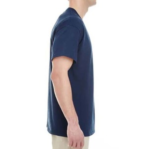 Camisetas de Algodón Color Azul Marino para Hombre, Lisas, Talla Grande, Cuello Redondo, Manga Corta, para Verano, Diseño de Logotipo Personalizado, Camisetas de Estilo Urbano - Product Image 2