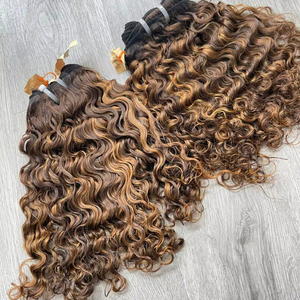 Cabello Humano Vietnamita Rizado Birmano Color Piano de Alta Calidad Súper Doble Trama Precio al por Mayor - Product Image 1