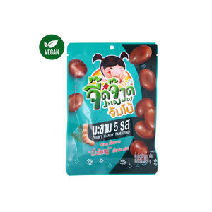 ขนมผลไม้วีแกน 100 กรัม ลูกอมมะขามจัมโบ้ รสหวานเหนียวหนึบ ตกแต่งด้วยน้ำตาลเคลือบลายหยดน้ำ บรรจุภัณฑ์สวยงาม - Product Image 1