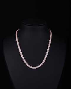 Collar de Cadena Cubana de Plata 925 con Baño de Rodio y Moissanita Redonda de Corte Brillante de 9mm, Certificado, para Regalo Unisex - Product Image 6