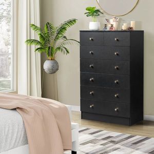 Modern Simple Black 7 Drawer Dresser - Product Image 1