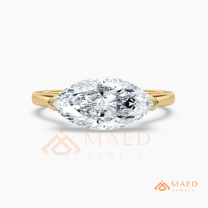 18K Gold Plated Marquise Moissanite <b>Solitaire</b> <b>Ring</b> moissanite Diamond Bridal Jewelry Women USA Luxury - Product Image 5