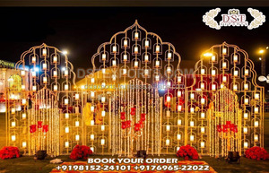 Fondo de escenario elegante, pared de vela de media luna, gran telón de fondo, paredes de velas para bodas y fiestas de eventos, la mejor venta de pared trasera - Product Image 2