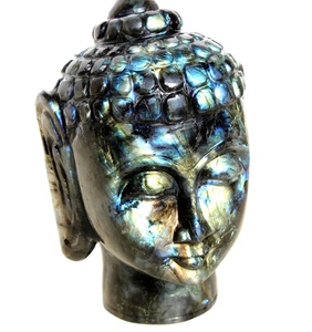 Statue de bouddha en Labradorite naturelle fabriquée à la main sculpté Ganesha Figurine Sculpture cristal pierre de guérison Piedras Naturales - Product Image 5