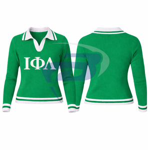 Suéter de punto verde informal para mujer de Iota Phi Lambda Sorority con estampado de letras IPL, suéter con letras en la parte superior, personalizado con cualquier logotipo - Product Image 3