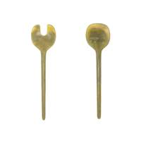 Cuillères de buffet en acrylique translucide caramel en gros |   Ensemble de 2 fourchettes et cuillères à salade pour restaurant