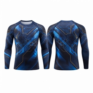 เสื้อรัดรูปแขนยาวแบบยูนิเซ็กซ์ พิมพ์ลายปลาคาร์ฟและคลื่นด้วยเทคนิค Heat-Transfer แห้งเร็ว ป้องกันแบคทีเรีย ระบายอากาศได้ดี - Product Image 1