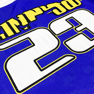 Camiseta de Fútbol Americano para Adultos, Color Azul y Blanco, Talla 23, Cuello en V, Manga Corta, Impresión por Transferencia de Calor, Poliéster Transpirable que Absorbe la Humedad - Product Image 6