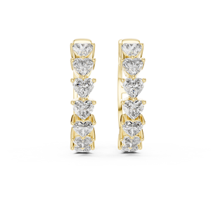 Juego de Aros de Oro Blanco de 18 Quilates con Baño de Rodio, Diamantes Cultivados en Laboratorio con Corte Corazón, Certificados por IGI, para Uso Diario, Eventos Glamurosos, San Valentín - Product Image 6