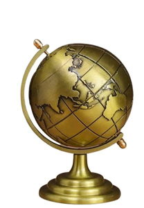 Globe terrestre décoratif en laiton sur socle, finition dorée, globe de bureau vintage, décoration de luxe pour bureau, salle d'étude, maison, objet de collection, cadeau de voyage - Product Image 6