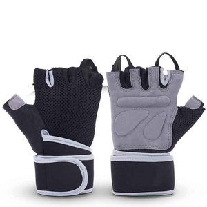 Guantes de Gimnasio con Gancho y Bucle en Toda la Palma, Unisex, Personalizados, de Cuero, Medios Dedos, OEM, para Levantamiento de Pesas, Transpirables, Antideslizantes - Product Image 4
