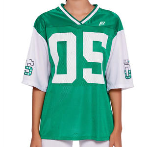 Jersey de Fútbol Americano Verde de Malla de Alta Calidad OEM, Unisex, Transpirable, Ropa Deportiva, Uniforme Personalizado para Equipos, Etiqueta Privada OEM, Suministro al por Mayor - Product Image 1
