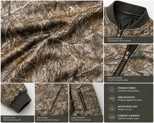 Custom Desert Camo Quilted Bomber <b>Jacket</b> for Men & Women <b>Zip</b> <b>Up</b> Flight <b>Jacket</b> Windproof Winter Hunting Outdoor Tactical <b>Jacket</b> - Product Image 5