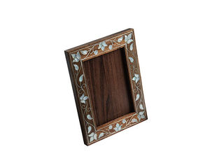Cadre photo mosaïque en bois et nacre fait main exclusif, support d'affichage décoratif de luxe pour salon, chambre à coucher - Product Image 4