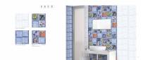 Carreaux de salle de bain en céramique brillante 300x300mm, colorés, avec motif floral décoratif, Piazza Olympia