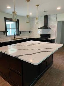 Oceanic 6 OCEQ Calacatta California <b>Black</b> Quartz Modern Kitchen Island Artificial Stone Countertop Slab 15-30mm Thickness Work - Product Image 1