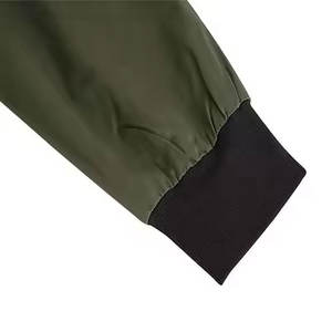 Venta al por mayor de chaqueta de bombardero de béisbol universitario de moda de invierno 100% poliéster satén Denim Vintage capucha de piel de satén sublimación de cuerpo completo - Product Image 5