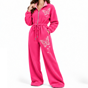 Combinaison en polaire pour femme EAZWEARS, coupe ample, tenue quotidienne, production en gros OEM ODM, vêtements de qualité sur mesure - Product Image 4