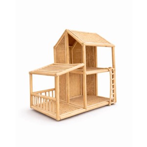 Casa de muñecas de madera para juegos de simulación, precio bajo, juguete natural para niños, casa de muñecas de ratán de alta calidad - Product Image 3