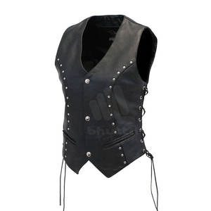 Fashion Custom Made <b>Cow</b> Hide women leather Vest Slim Fit Made In Pakistan women leather Vest - Product Image 6
