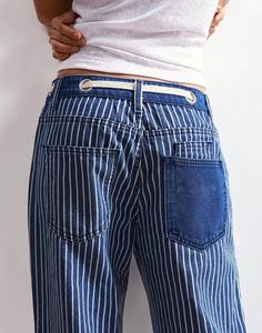Women's High Waisted Striped <b>Harem</b> Pants Cotton Bamboo Fiber Loose Fit Ankle Length Elastic Waist Casual Autumn <b>Trousers</b> - Product Image 4