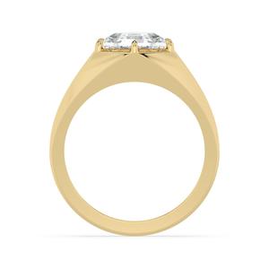 Anillo de compromiso con diamante cultivado en laboratorio, oro rosa de 10K, corte hexagonal, solitario, audaz, de alta joyería, súper elegante, recién llegado. - Product Image 2