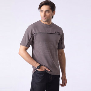 Camiseta de Lona Lavada de Alta Calidad para Hombre, Estilo Urbano, Hombros Caídos, Ajuste Holgado, Diseño Casual, Transpirable, para Entrenamiento y Uso Activo - Product Image 4