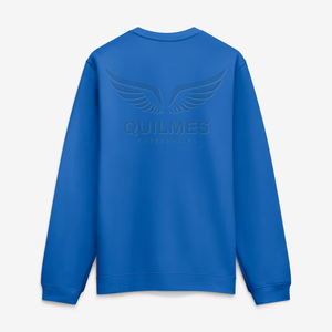 เสื้อสเวตเชิ้ตคอกลมแบบสั่งทำขายส่ง ยี่ห้อ Bruins พร้อมบริการพิมพ์โลโก้และปักลาย OEM ผ้าฝ้ายฟลีซสีน้ำเงิน เสื้อสเวตเชิ้ตแบบ unisex สำหรับวิทยาลัย - Product Image 2