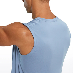 Camiseta sin mangas para hombre, ecológica, de algodón, transpirable, de secado rápido, para gimnasio, entrenamiento, ajuste muscular, formal, playera informal para la playa - Product Image 3