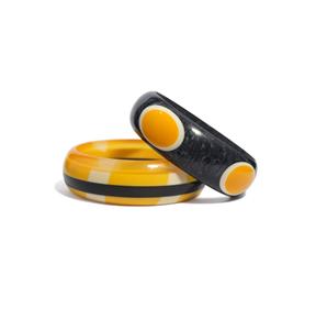 Trendy High Quality Geometric Resin Acrylic <b>Bangle</b> <b>Bracelets</b> Handmade With Yellow Black Stripe Classic Unisex <b>Bracelets</b> Woman - Product Image 1