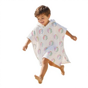 Poncho para Bebé Unisex 100% Algodón Personalizable, Suave, Transpirable, con Capucha, Ligero, Cómodo para Uso Diario - Product Image 1