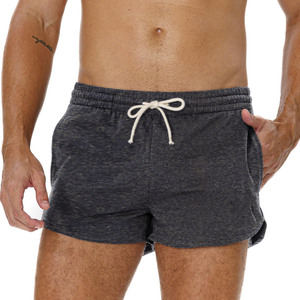 High Drawstring Sweat <b>Shorts</b> Streetwear Casual Cotton <b>Fleece</b> Double Waist <b>Men's</b> Joggers <b>Shorts</b> Running Sweat <b>Shorts</b> For <b>Men</b> - Product Image 4