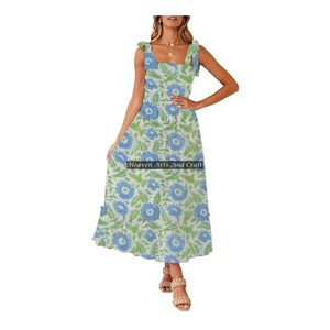 Túnica india con estampado floral bohemio para mujer, diseño bohemio, estilo hippie gitano, vestido de algodón con tirantes finos, India y Pakistán - Product Image 6