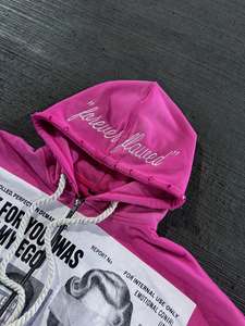 Sudadera con Capucha y Cremallera Rosa Personalizada 2026 con Diseño de Impresión Fotográfica, Ropa Urbana para Mujer, Manga Larga, Otoño 2026 - Product Image 4