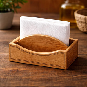 Elegantes Porta Servilletas Rústicos de Madera de Mango para Mesa de Comedor, Decoración de Mesa para Bodas y Fiestas - Product Image 1
