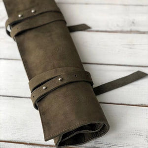 Estuche Portacuchillos de Chef, Hecho a Mano, Ecológico, de Cuero Genuino, Clásico, Ligero y Portátil, con Compartimentos, Accesorios de Cocina - Product Image 1