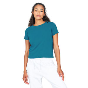 Camiseta Corta de Algodón para Mujer, Suave, Transpirable, Informal, para Uso Diario, Moda de Verano - Product Image 1
