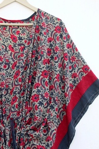 Caftan Caftan en soie pour femmes Vêtements Caftan à fleurs court Maxi - Product Image 3