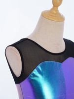 Costumes de danse contemporaine pour filles de 6 à 14 ans, costumes de scène, robe tutu métallique avec ensembles de coiffures, pour concours et fêtes
